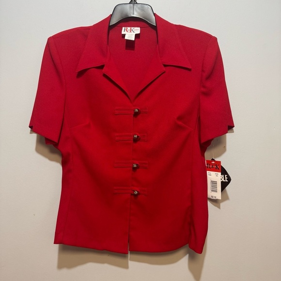 Women's Red Button-Up Top by R&K Originals. New with tags. Size 12 - Picture 1 of 7